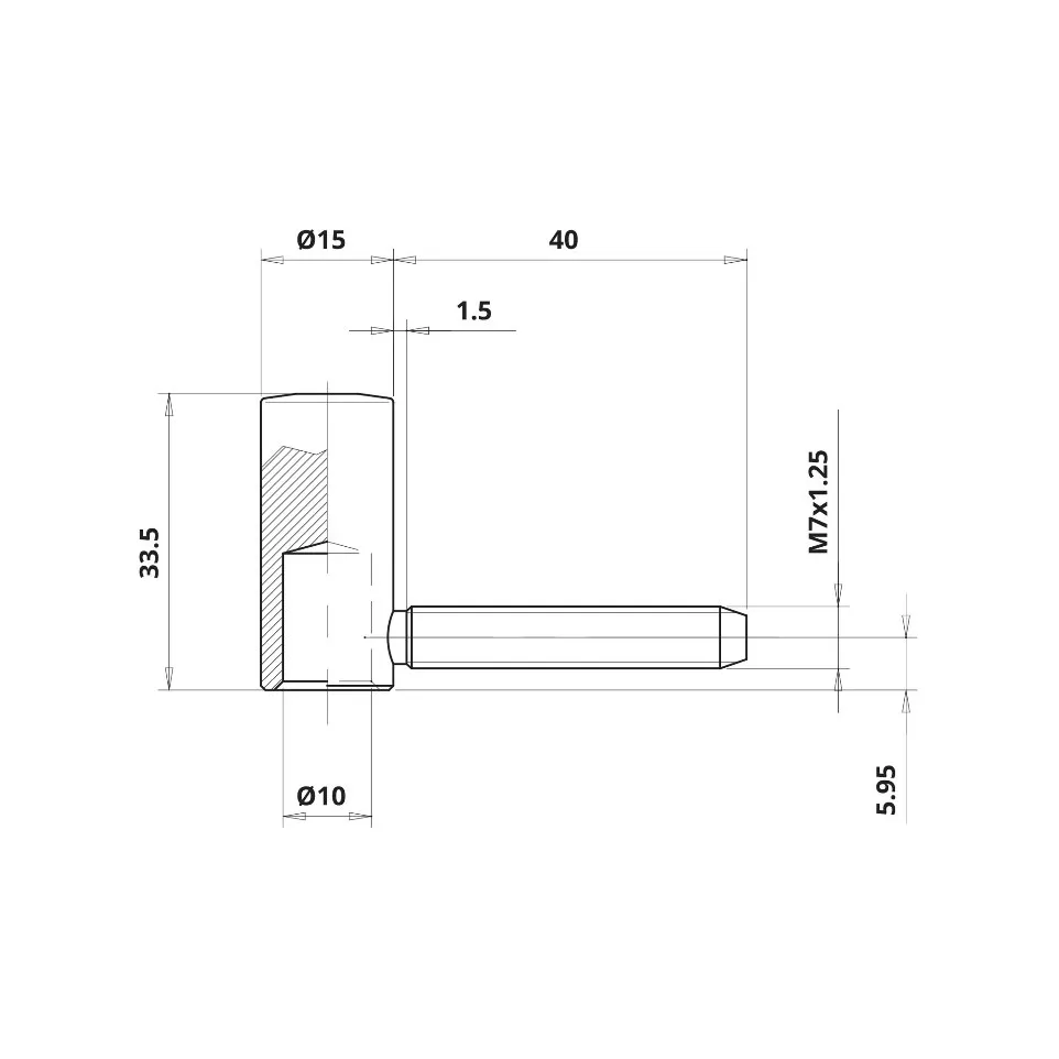 Fiche femelle P50 Ø15mm sur platine...