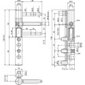 Fiche mâle sur platine Ursus 3D Ø16mm pour porte PVC de maximum 100kg blanc / pce