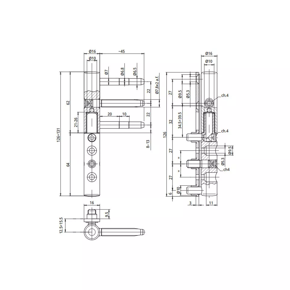 Ursus 3D Ø16mm plug voor PVC deuren...