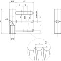 Ursus 3D 3-polige vrouwelijke stekker Ø16mm voor PVC-deuren tot 100kg grijs 9F / pce