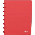Atoma Trendy Notebook, A5, 144 Pages, 5 mm Squared, Transparent Red, Polypropylene Cover