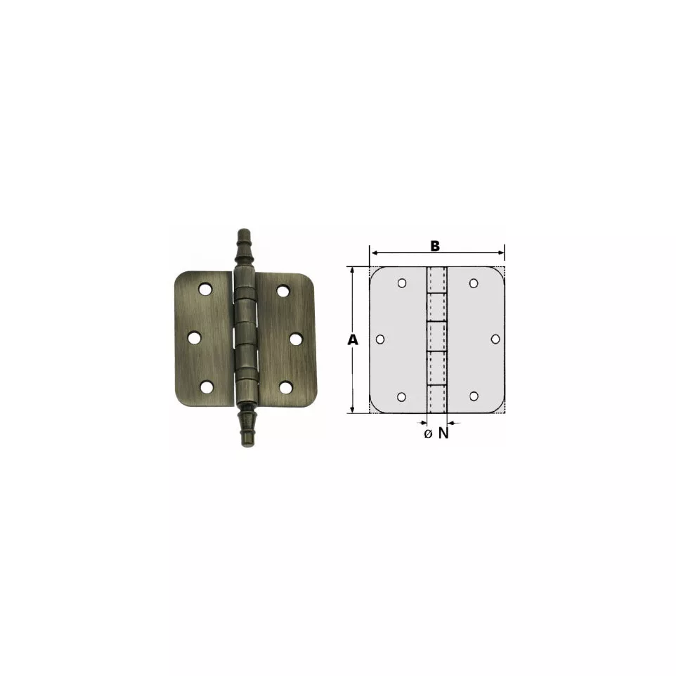 Charnière à billes 80 x 80mm CA à...