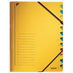 Trieur de bureau Leitz, carton, ft A4, 12 compartiments, jaune