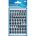Avery Etiketten cijfers en letters 0-9, 2 blad, zwart, waterbestendige folie
