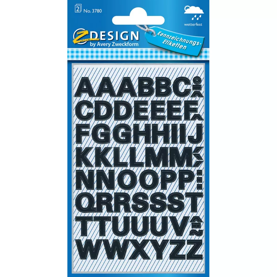 Avery Etiketten, letters A-Z, 2 blad,...