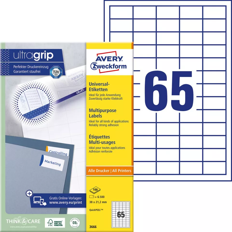 Avery Zweckform 3666 Universal Labels...