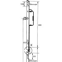 ASS 2380 F16 Upper Extension for Cylinder Operated Multipoint Lock with Round Bolt F16 Length 500 mm per piece