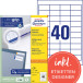 Avery Zweckform 3657 Universal Labels Ultragrip White 100 Sheets 48.5 x 25.4 mm