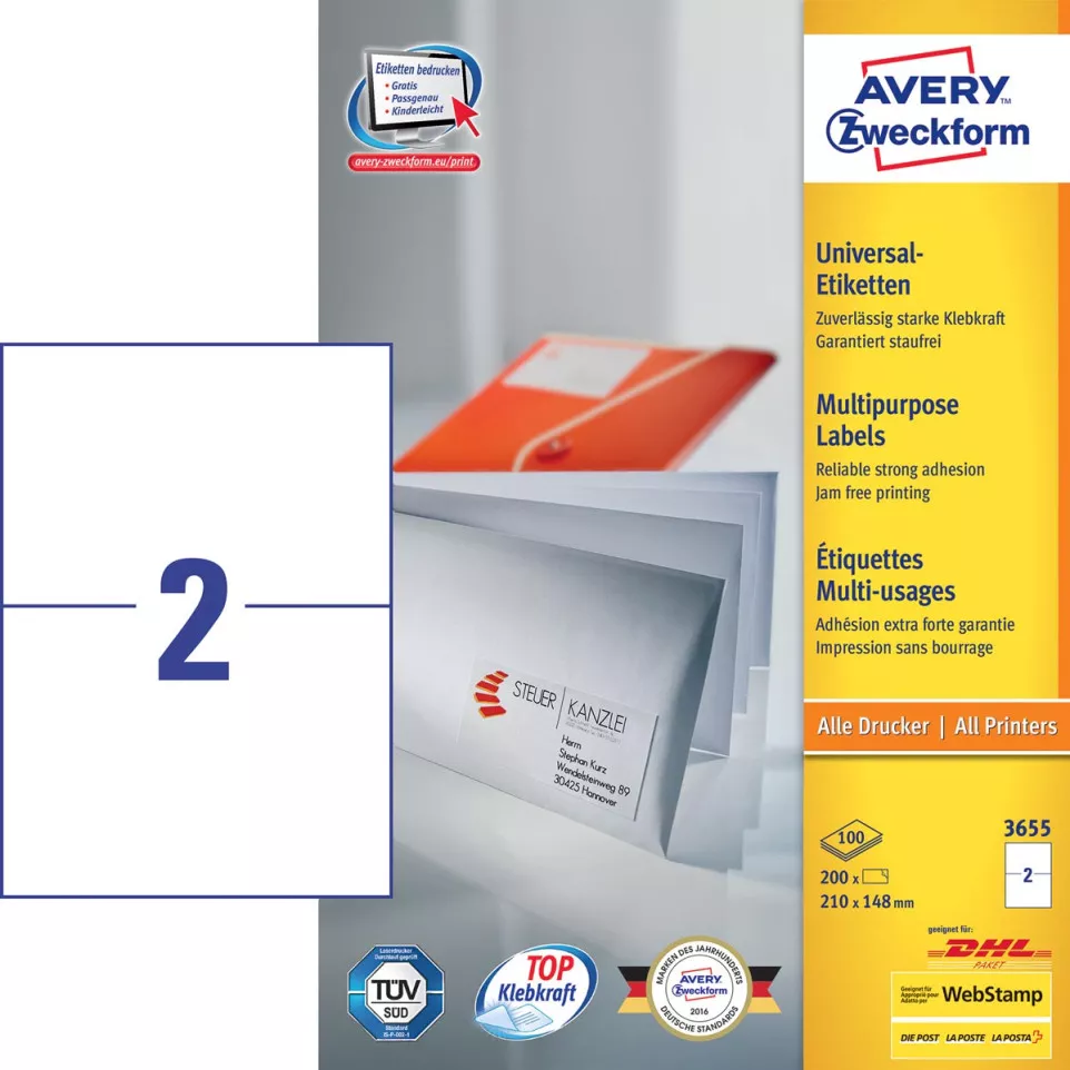 Avery Zweckform 3655, Universele...