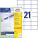Avery Zweckform 3652, Universele etiketten, Ultragrip, wit, 100 vel, 21 per vel, 70 x 42,3 mm