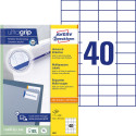 Avery Zweckform 3651, Universele etiketten , Ultragrip, wit, 100 vel, 40 per vel, 52,5 x 29,7 mm