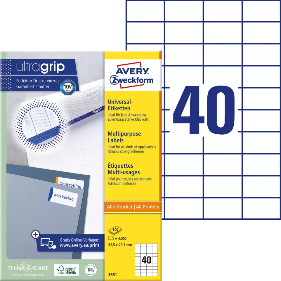 Avery Zweckform 3651, étiquettes...
