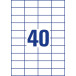 Avery Zweckform 3651, étiquettes universelles , Ultragrip, blanc, 100 feuilles, 52,5 x 29,7 mm