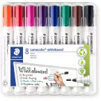 Staedtler Lumocolor Whiteboard Marker Set, Assorted Colors, Pack of 8