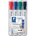 Staedtler Lumocolor whiteboardmarker etui van 4 stuks in geassorteerde kleuren