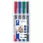 Staedtler Lumocolor Duo 348, permanent marker, doos van 4 stuks in geassorteerde kleuren