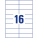 Avery Zweckform 3484, Universele etiketten, Ultragrip, wit, 100 vel, 16 per vel, 105 x 37 mm