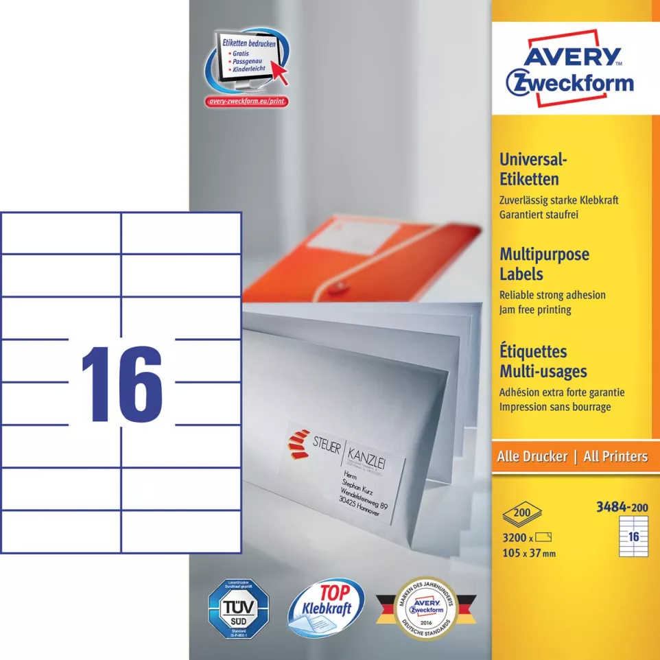 Avery Zweckform 3484 Universal Labels...