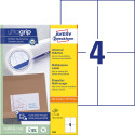 Avery Zweckform 3483, Universele etiketten, Ultragrip, wit, 100 vel, 4 per vel, 105 x 148 mm