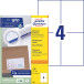 Avery Zweckform 3483, Universele etiketten, Ultragrip, wit, 100 vel, 4 per vel, 105 x 148 mm