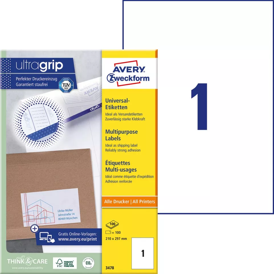 Avery Zweckform 3478, Universele...