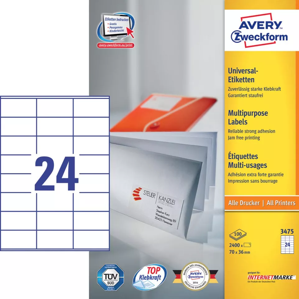 Avery Zweckform 3475 Universal Labels...