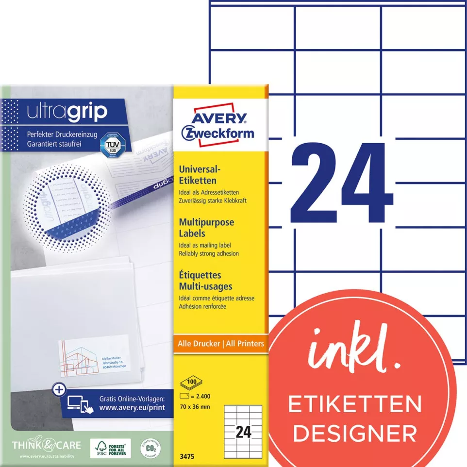 Avery Zweckform 3475 Universal Labels...