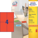 Avery Dennison Universal Colored Labels 105 x 148 mm, 400 Pieces, Red