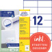 Avery Zweckform 3424, Universele etiketten, Ultragrip, wit, 100 vel, 12 per vel, 105 x 48 mm