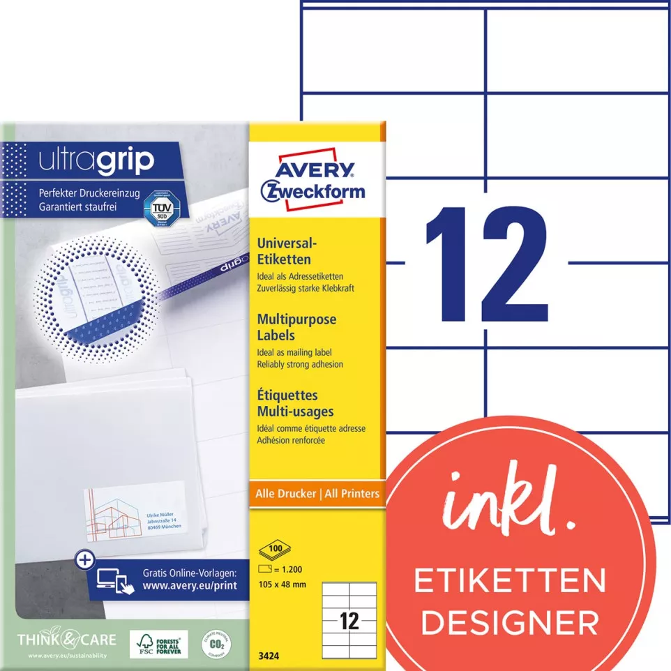Avery Zweckform 3424 Universal Labels...
