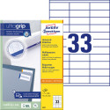 Avery Zweckform 3421, Universele etiketten, Ultragrip, wit, 100 vel, 33 per vel, 70 x 25,4 mm