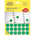 Avery Dennison Round Labels 18 mm Diameter Green Pack of 1,056