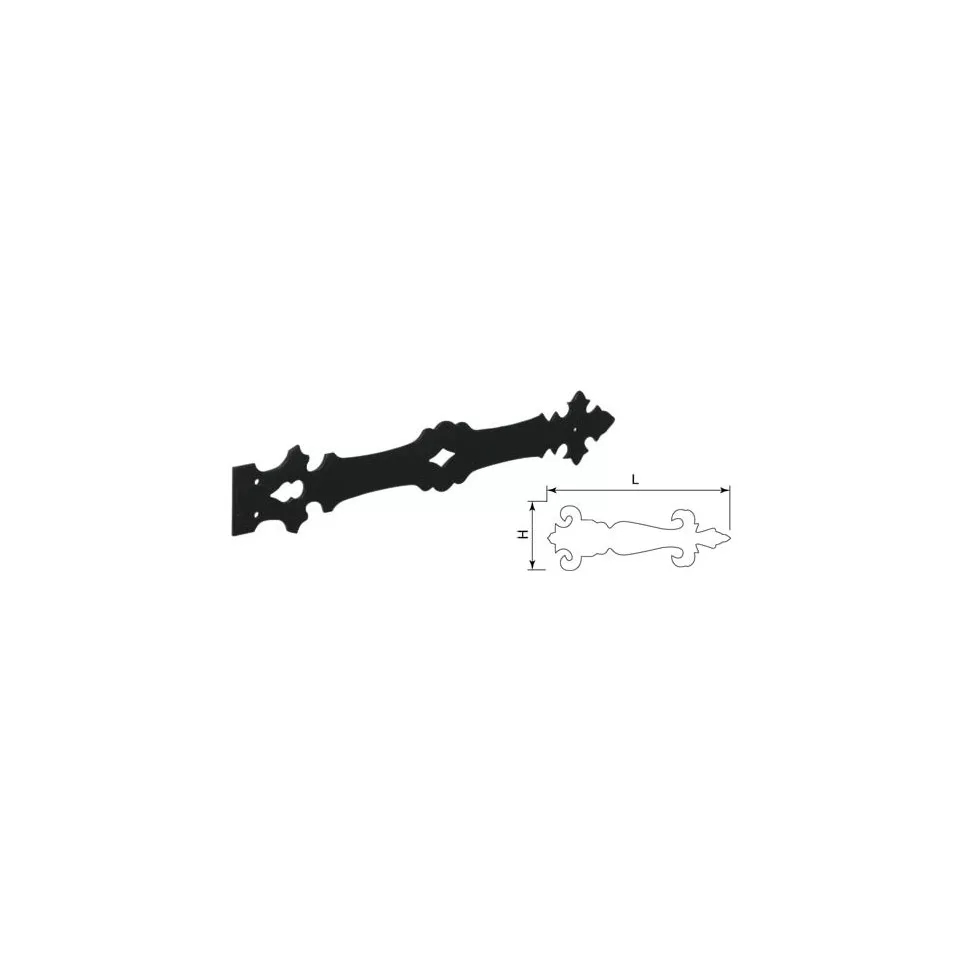 Black Forged Iron Decorative Strap...