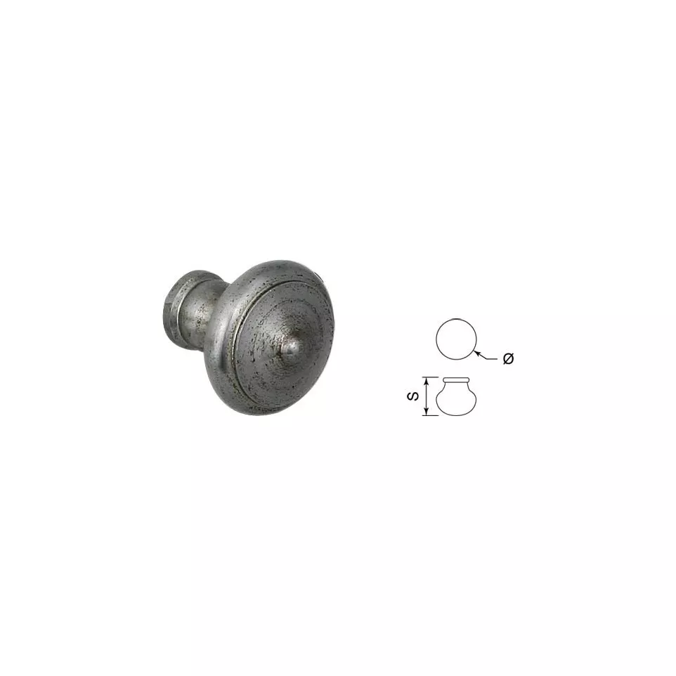 Meubelknop gepolijst ijzer n°68 Ø25mm...