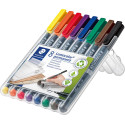 Staedtler Lumocoler 318, OHP-marker, permanent, 0,6 mm, etui van 8 stuks in geassorteerde kleuren