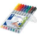 Staedtler Lumocolor 316, marqueur OHP, non permanent, 0,6 mm, box de 8 pièces en couleurs assorties