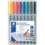 Staedtler Lumocolor 315 Non-Permanent Universal Marker 1.0 mm Box of 8 Assorted Colors