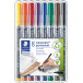 Staedtler Lumocoler 313, marqueur OHP, permanent, 0,4 mm, étui de 8 pièces en couleurs assorties