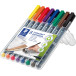 Staedtler Lumocoler 313, marqueur OHP, permanent, 0,4 mm, étui de 8 pièces en couleurs assorties