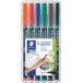 Staedtler Lumocolor 313 marqueur OHP permanent, 0,4 mm, étui de 6 pièces, assorti