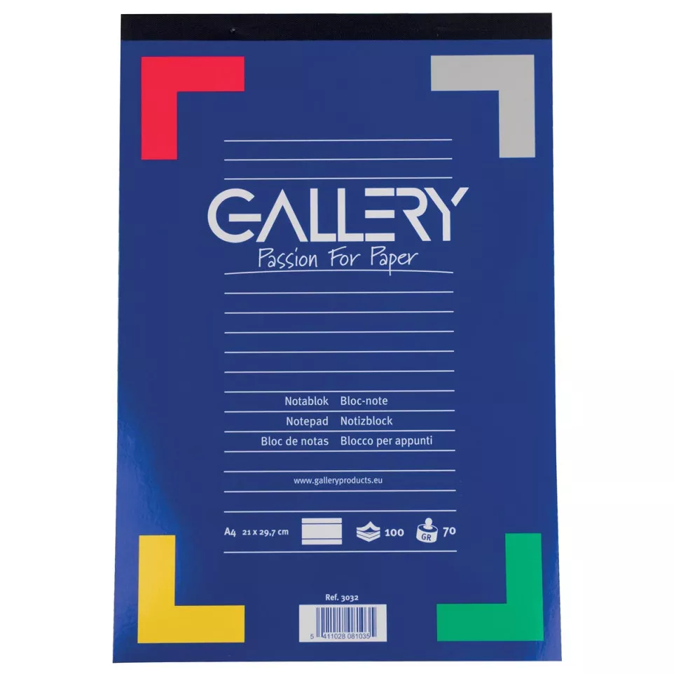Gallery schrijfblok, ft A4, gelijnd,...