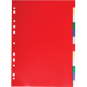 Exacompta A4 Polypropylene Dividers 12 Tabs Assorted Colours 12/100 Thickness