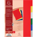Exacompta intercalaires pour ft A4, en PP 12/100e, 6 onglets, couleurs assorties