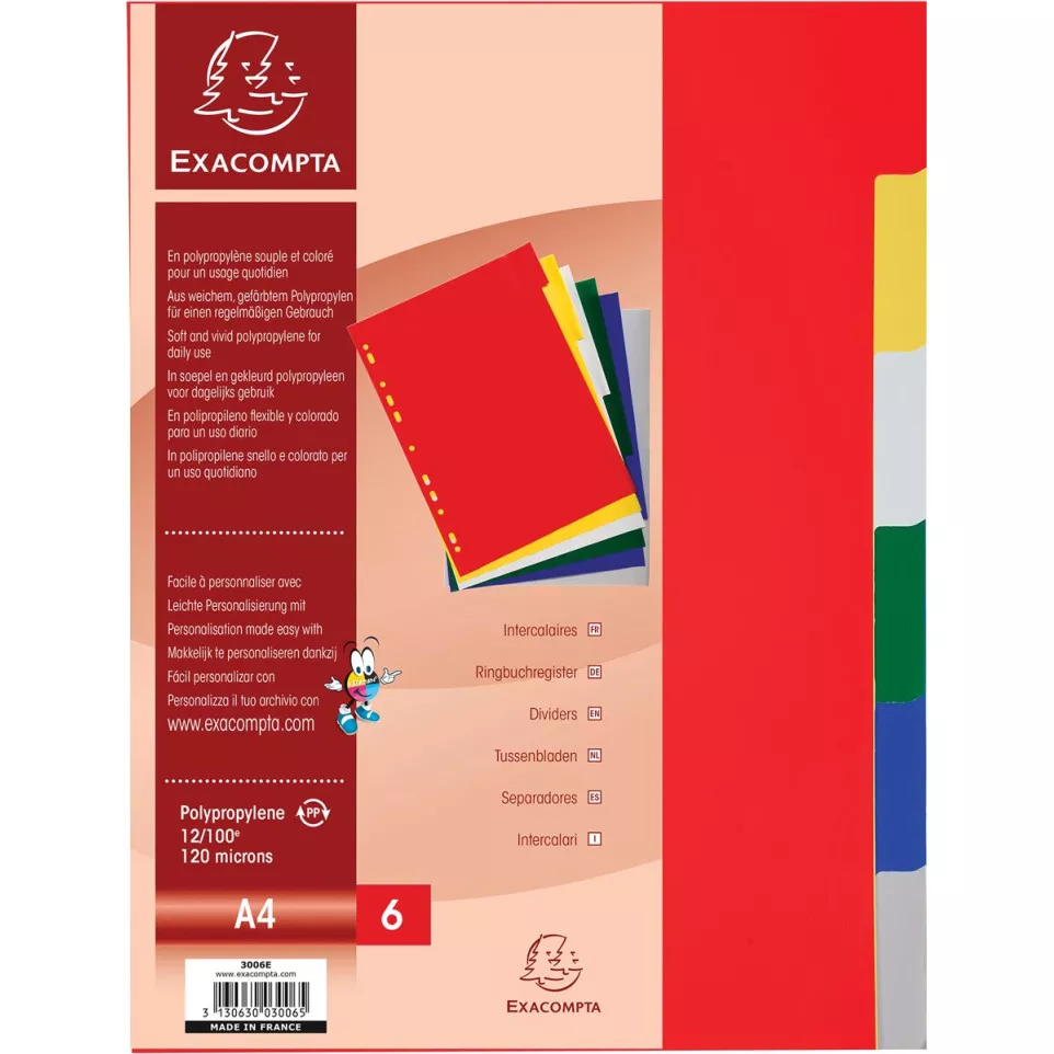Exacompta intercalaires pour ft A4,...