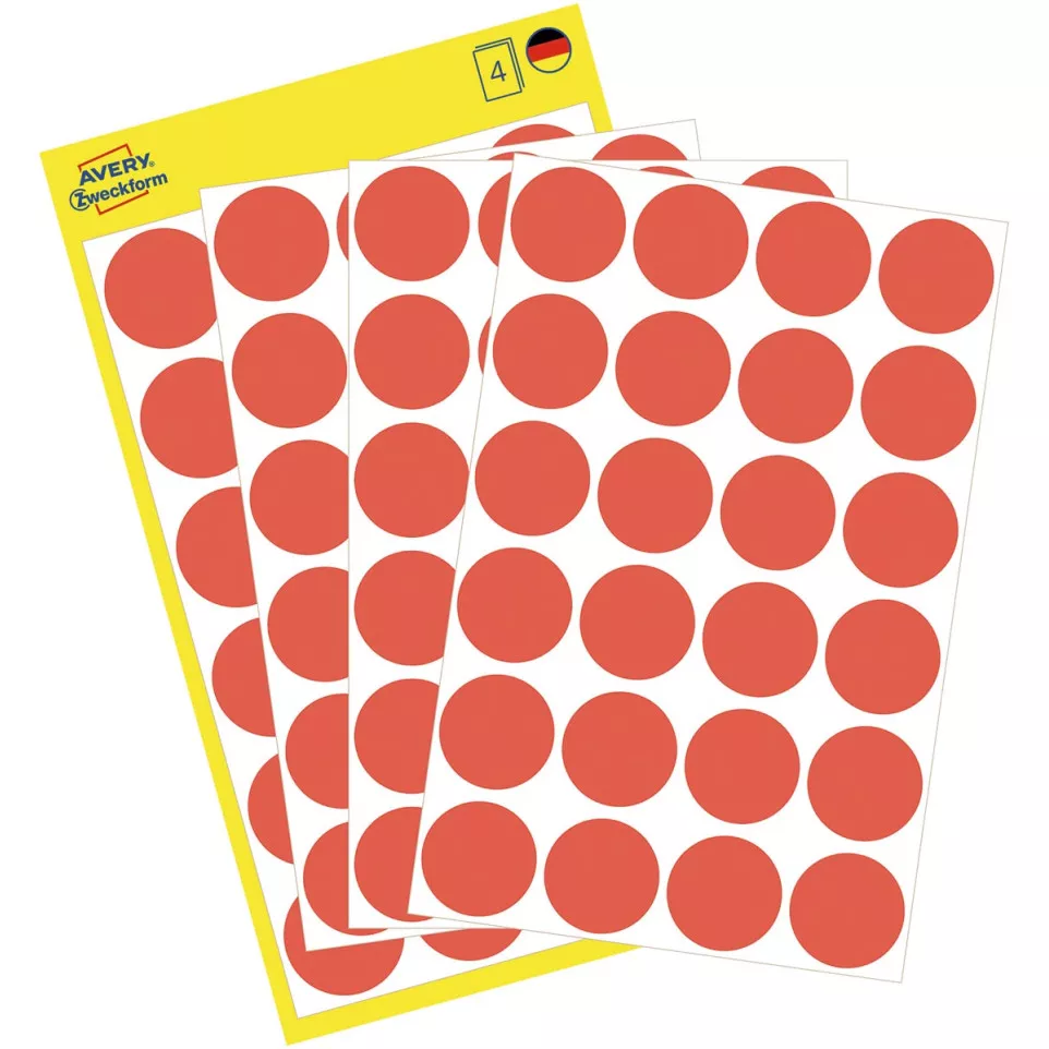 Avery Dennison Round Labels 18 mm Red...