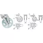 Roulette de meuble transparente SHIFT Ø50 30kg / pce
