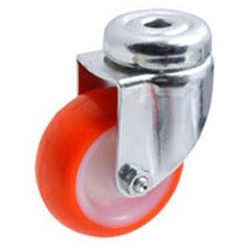 Zwenkwielen met doorvoeropening in thermoplastisch polyurethaan 40 tot 55kg Ø40x18mm / pce