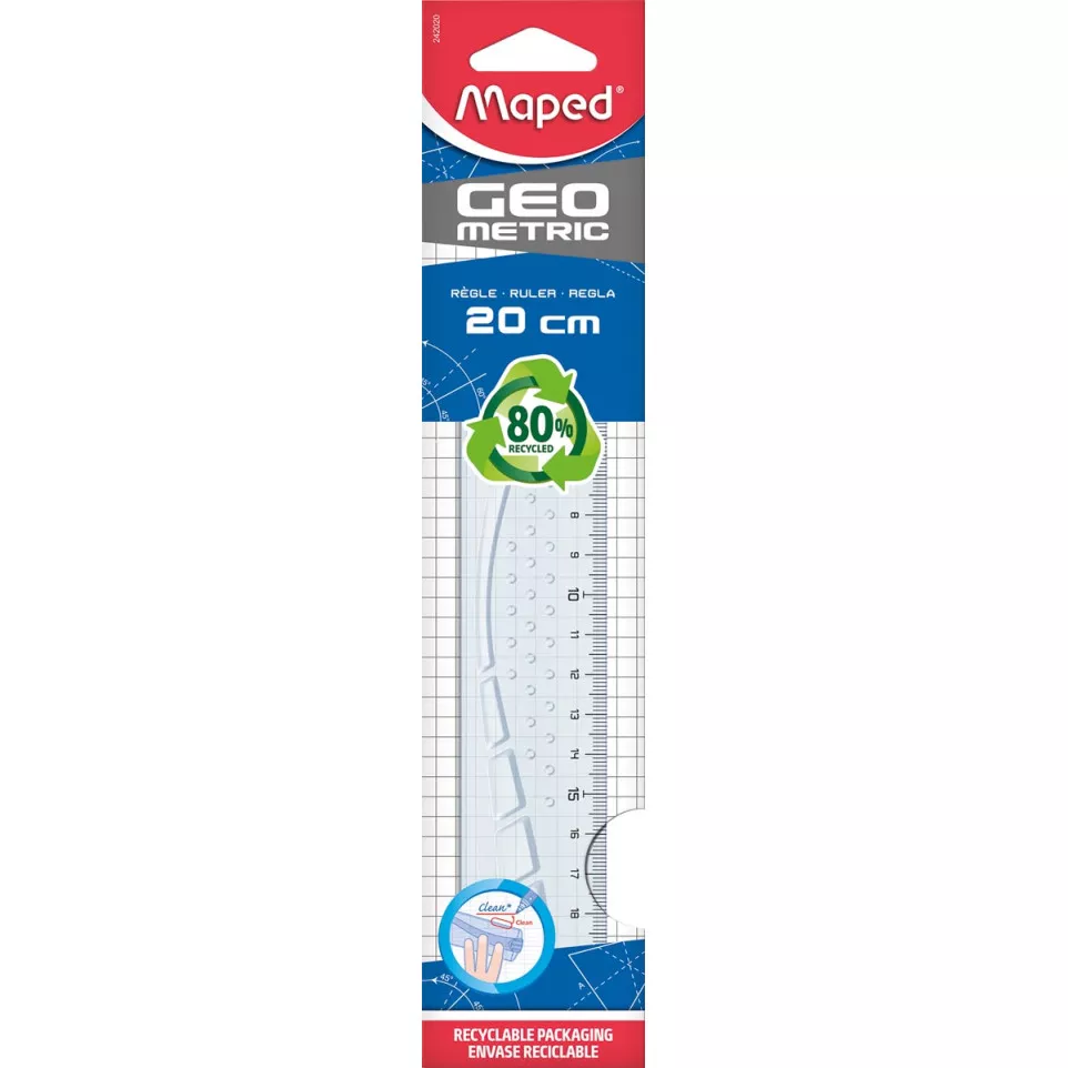 Maped lat Geometric 20 cm, transparant