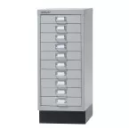 Bisley ladekast, ft 67 x 27,9 x 40,8 (h x b x d), 10 laden, zilver