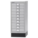 Bisley 10-Drawer Steel MultiDrawer Cabinet, 67 x 27.9 x 40.8 cm, Grey